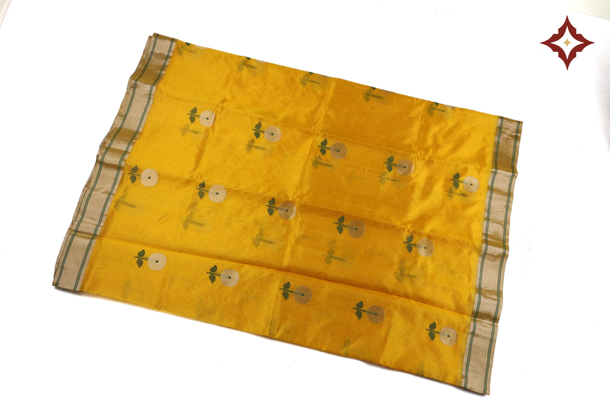Chanderi Pattu Floral Motif