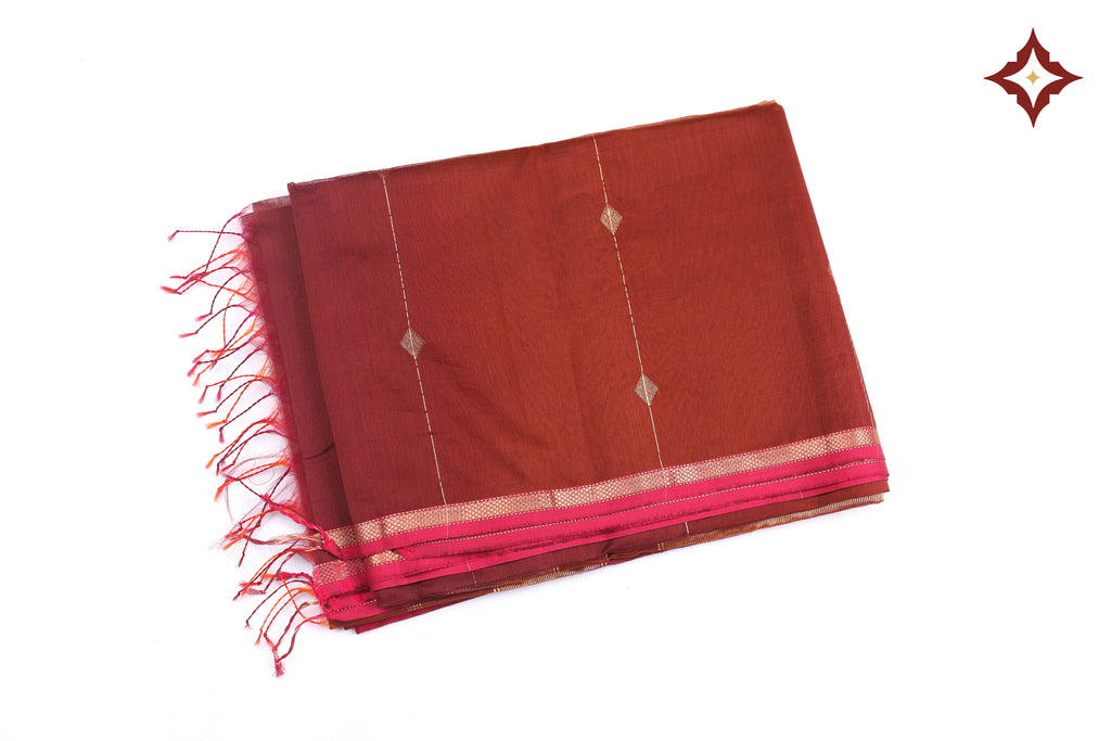 Handloom Maheshwari Dual Tone Zari Line