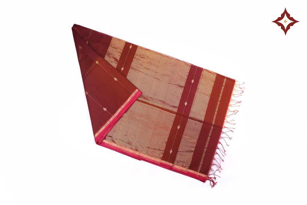 Handloom Maheshwari Dual Tone Zari Line