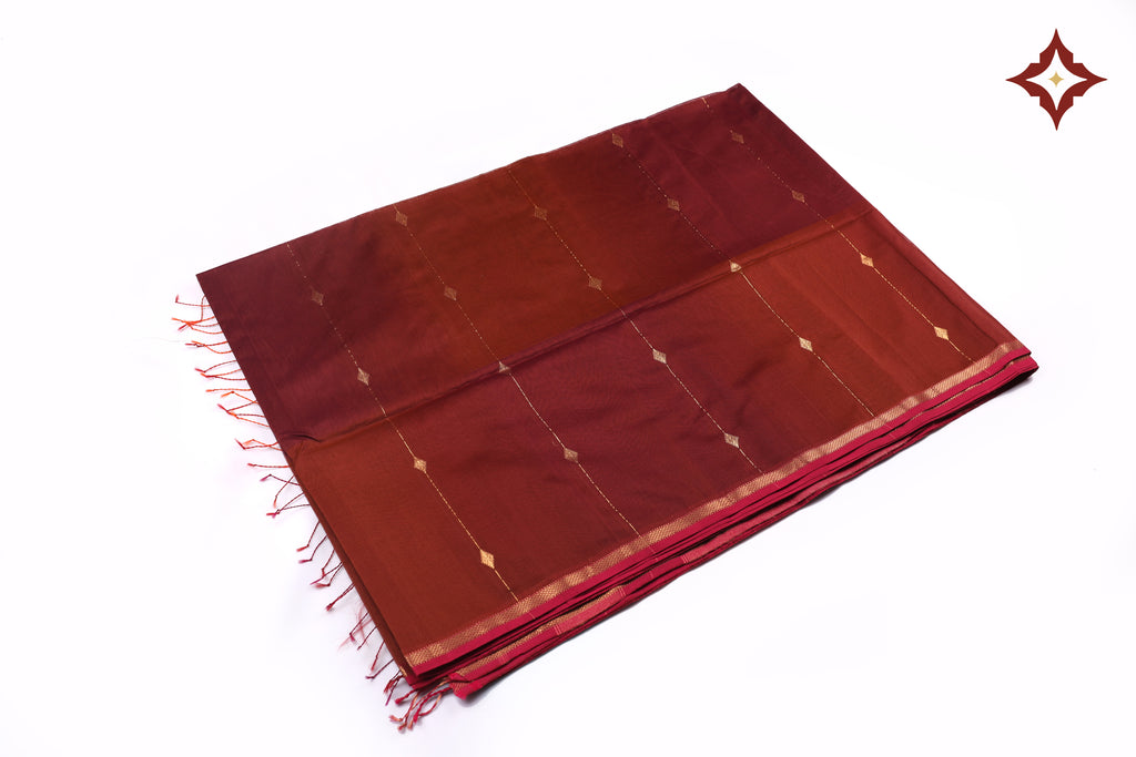 Handloom Maheshwari Dual Tone Zari Line