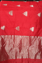 Crimson Lotus Bloom Saree