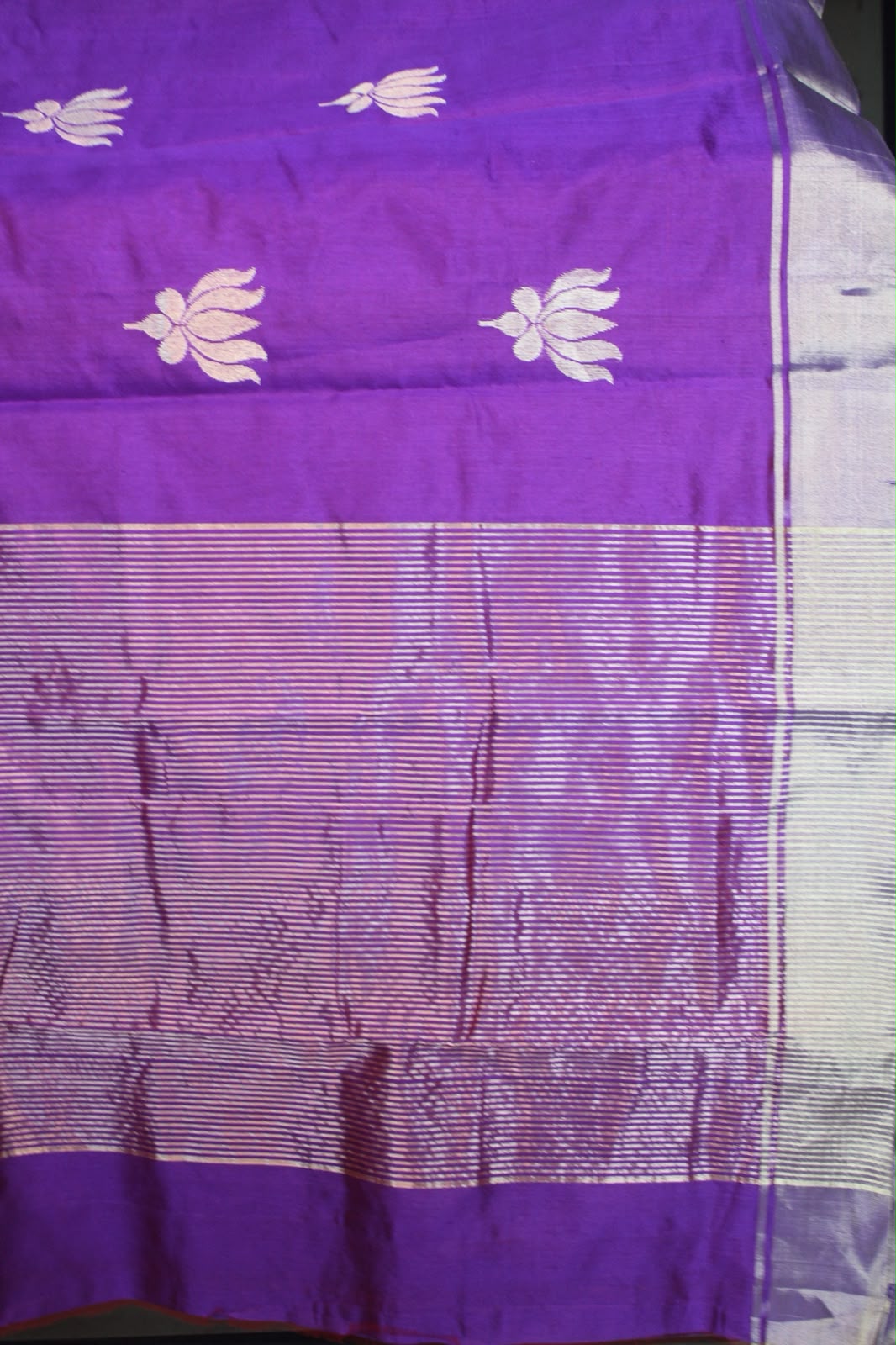 Royal Lavender Lotus Silk Saree